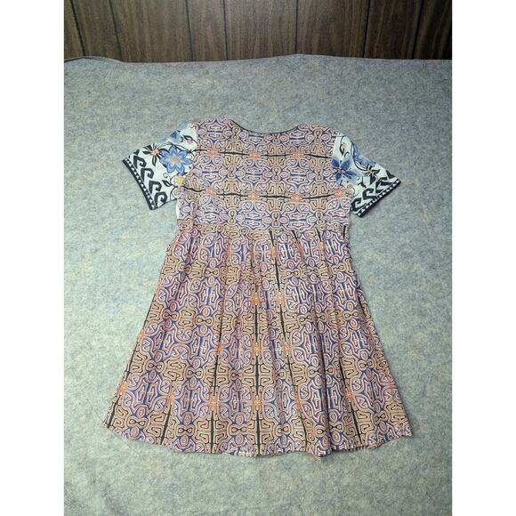 Orientique Naturally Australian Dress Sz Small Geometric Pattern Tassel Mini - Picture 7 of 7